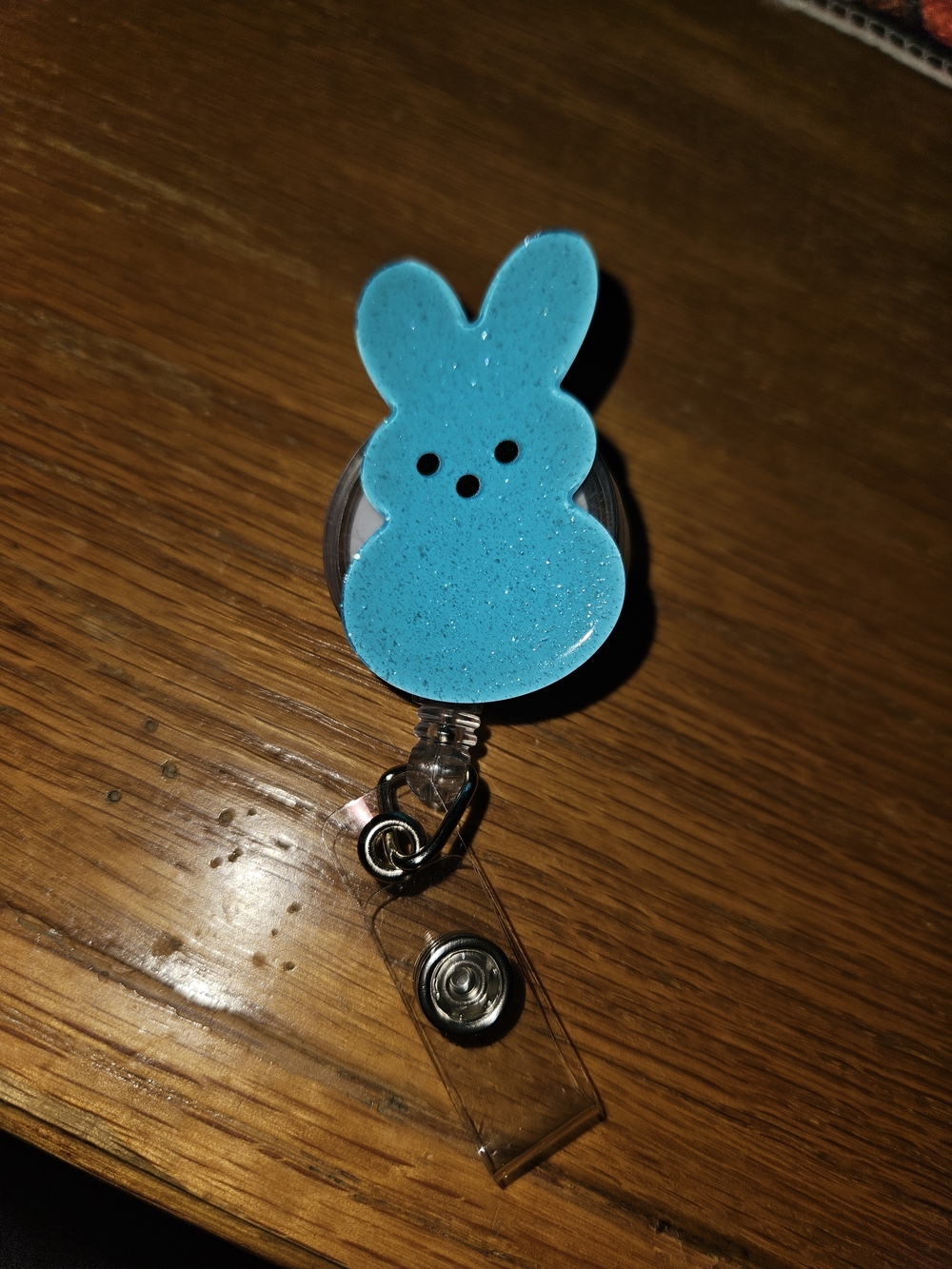 Blue Bunny Peep Badge Reel